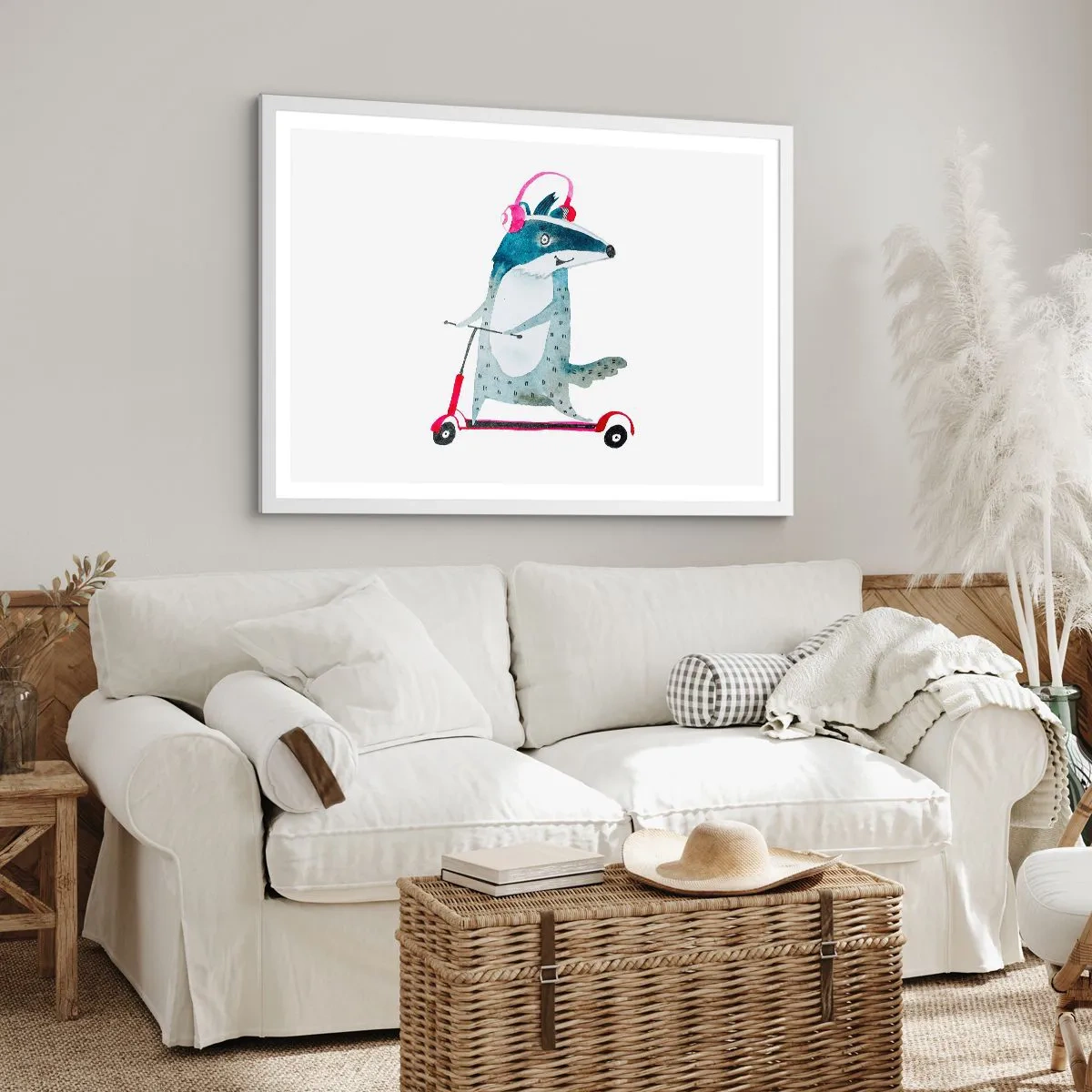 Poster in einem weißen Rahmen - Dachsfreude - 40x30 cm