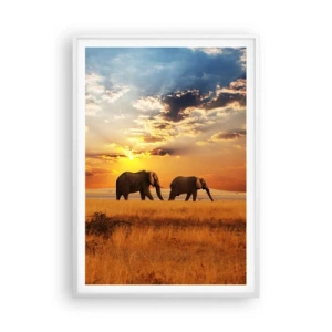 Poster in einem weißen Rahmen - Familienspaziergang - 70x100 cm