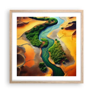 Poster in einem Rahmen aus heller Eiche - Lebensspendender Fluss - 50x50 cm