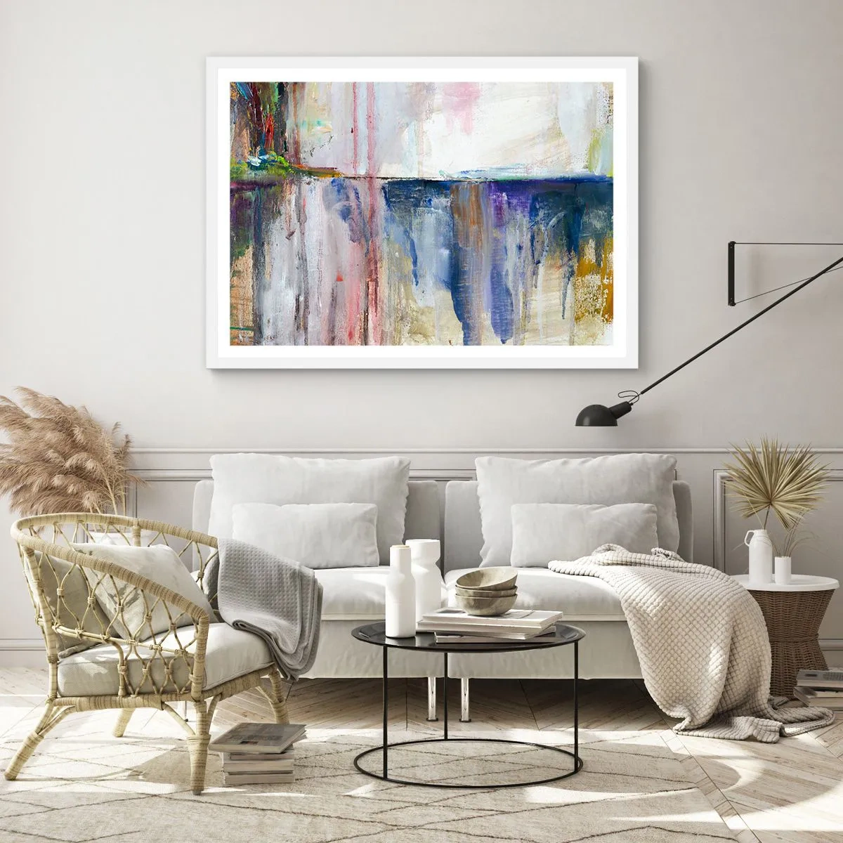 Poster in einem weißen Rahmen - Bunte Eindrücke und Assoziationen - 50x40 cm