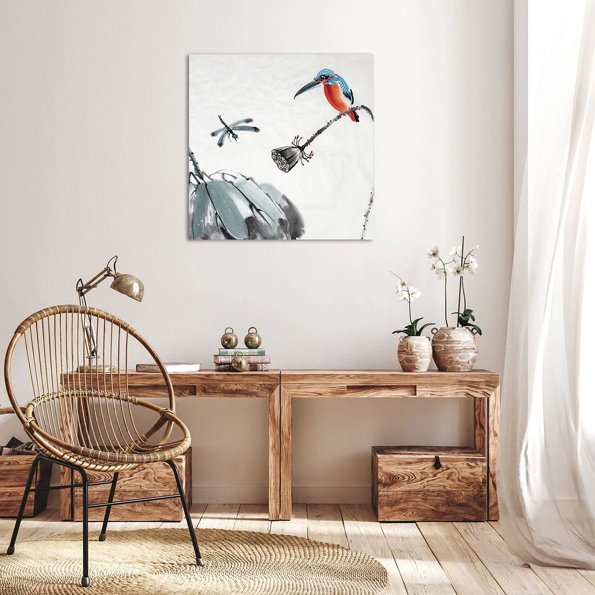 Bild auf Leinwand - Leinwandbild - Das Leben der Wiese - 30x30 cm