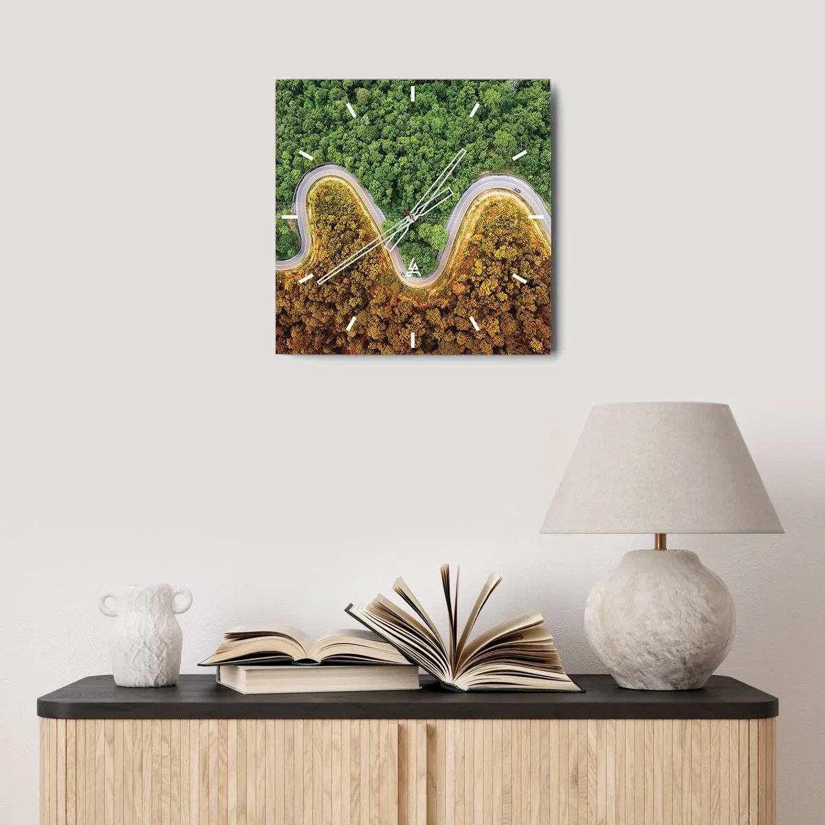 Wanduhr - Glasuhr - Grenzen und Durchbrüche - 40x40 cm