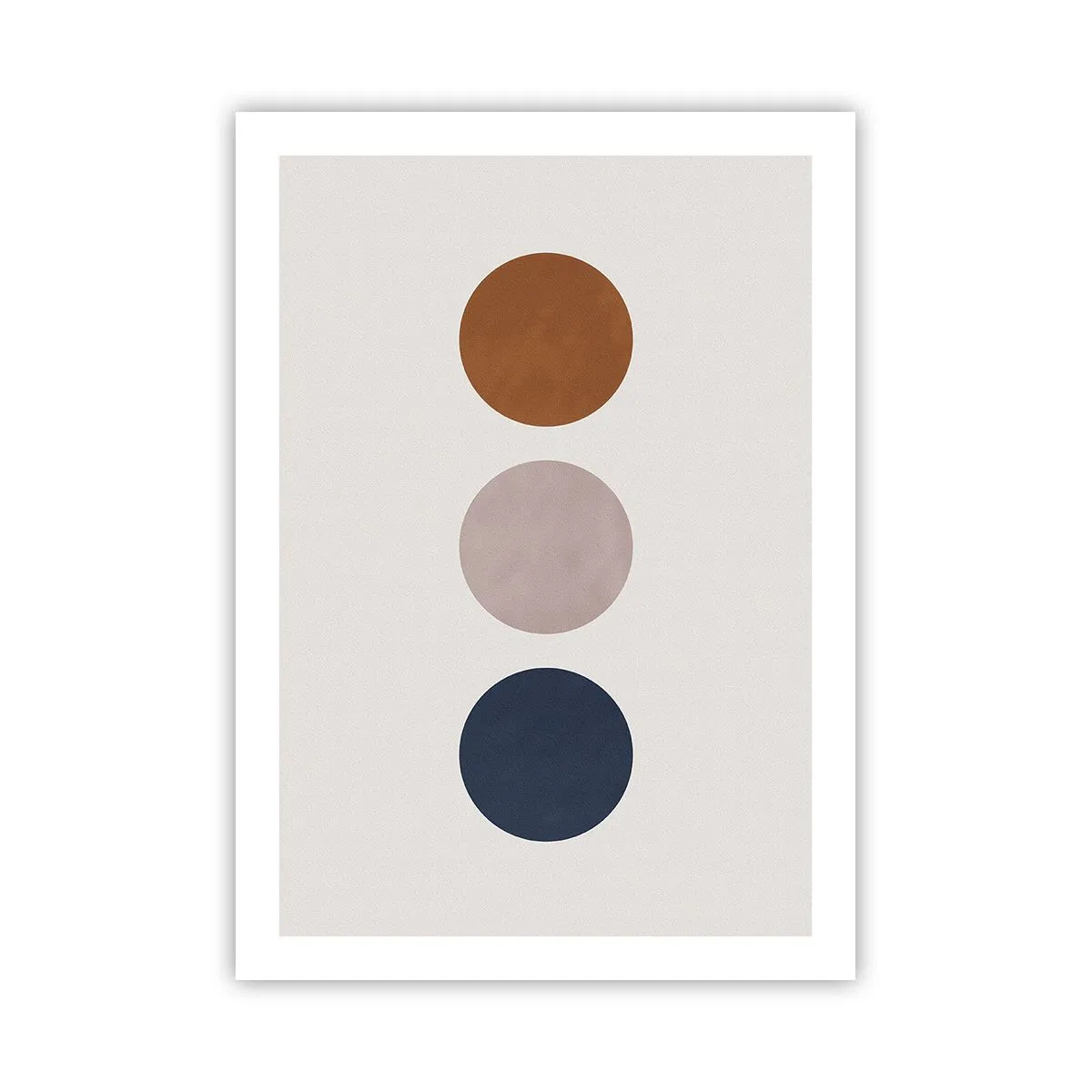 Poster - Minimalistische Kreise in warmen Farbtönen auf hellem Hintergrund - 50x70cm - Ein Symbol für Exzellenz - Moderne Wanddekoration für Wohnzimmer und Schlafzimmer ARTTOR