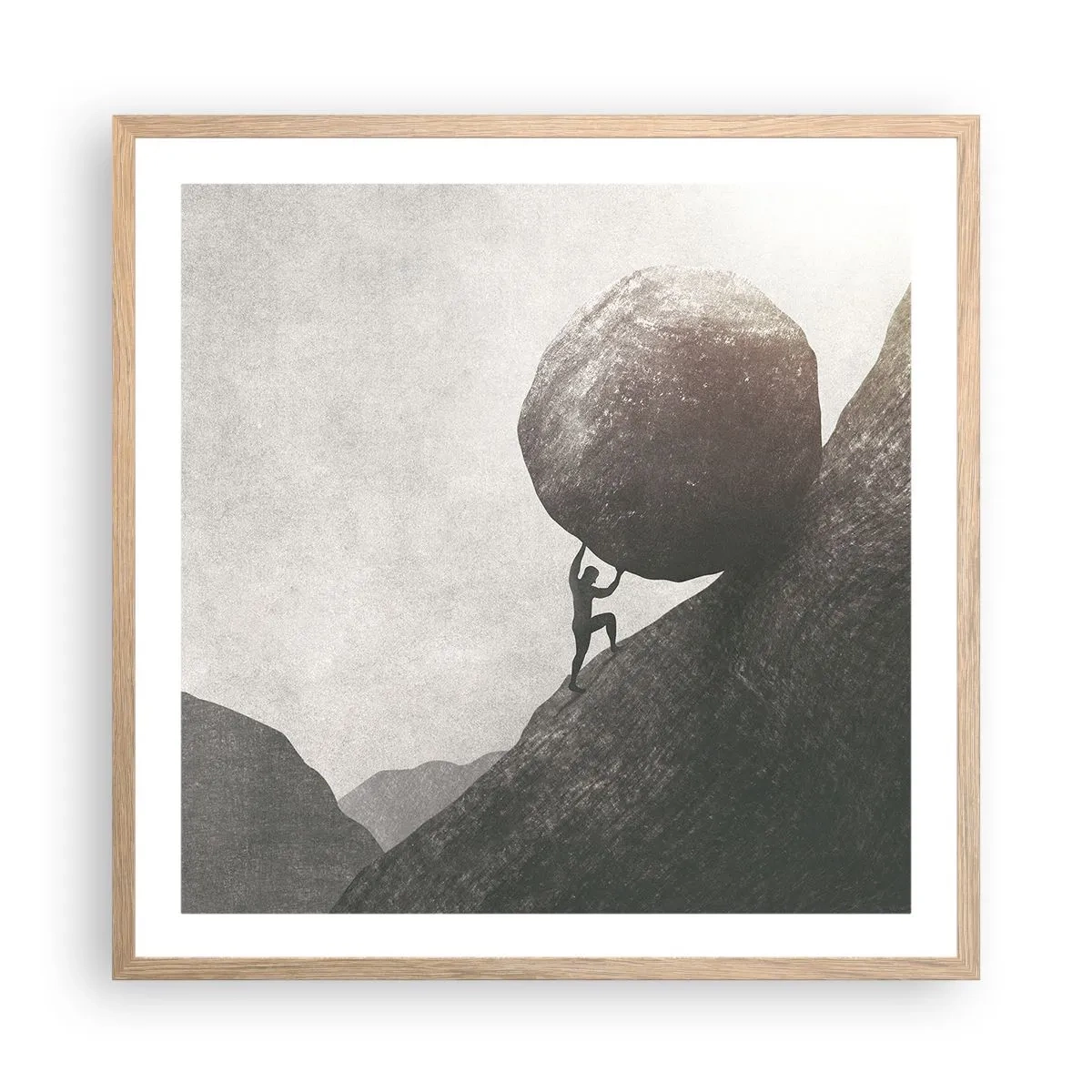 Poster in einem Rahmen aus heller Eiche - Ich glaube wider alle Hoffnung - 60x60 cm