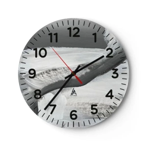 Wanduhr - Glasuhr - Entscheidender Schritt - 40x40 cm