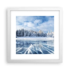 Poster in einem weißen Rahmen - Eine schillernde und kristallklare Aussicht - 30x30 cm