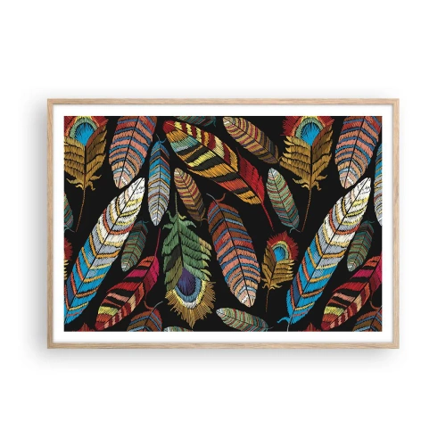 Poster in einem Rahmen aus heller Eiche - Der Vogelkarneval - 100x70 cm