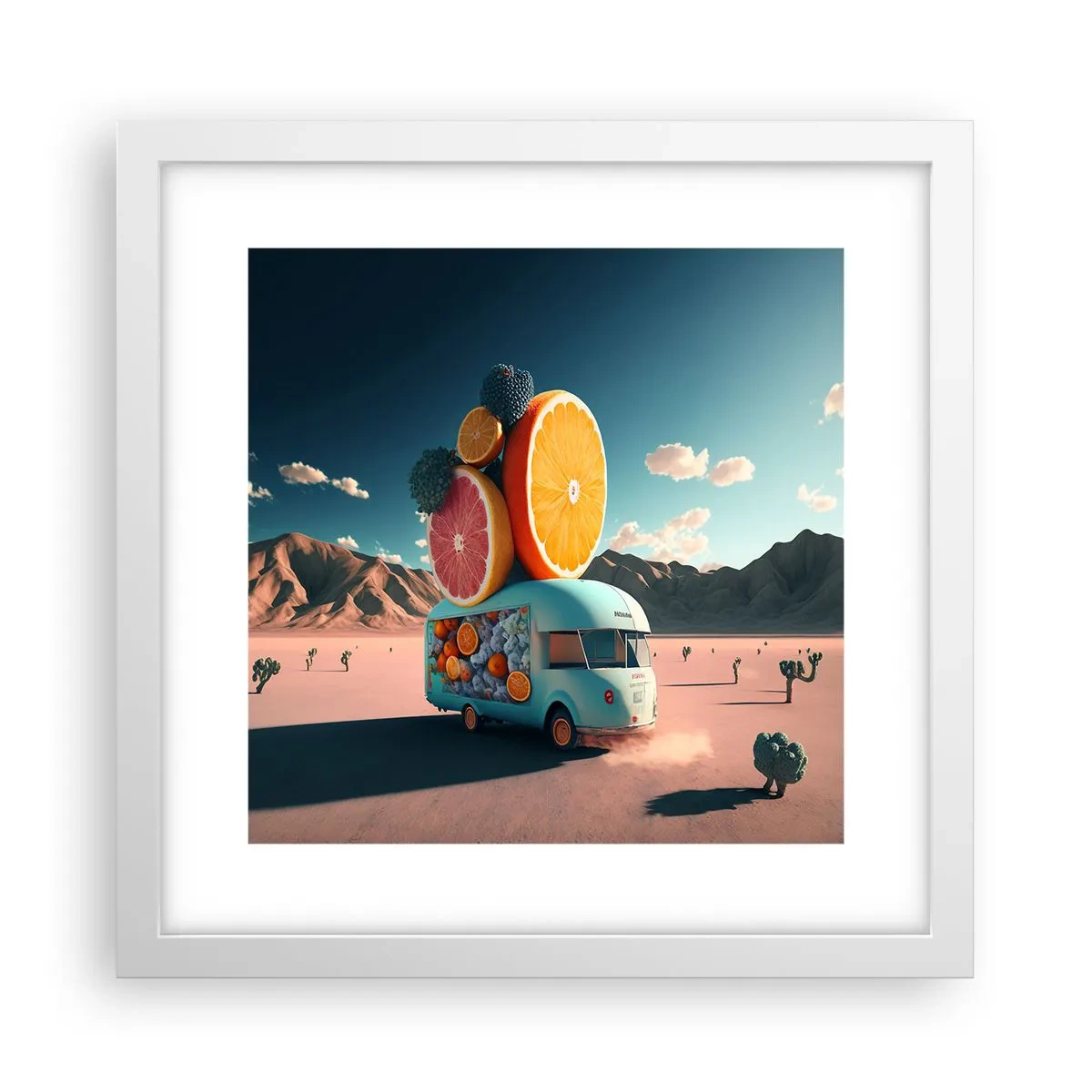 Poster in einem weißen Rahmen - Geschmack von Urlaub - 30x30 cm
