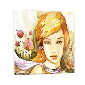 Glasbild - Bild auf glas - Ein smaragdgrüner Look, der die Wut beruhigt - 60x60 cm