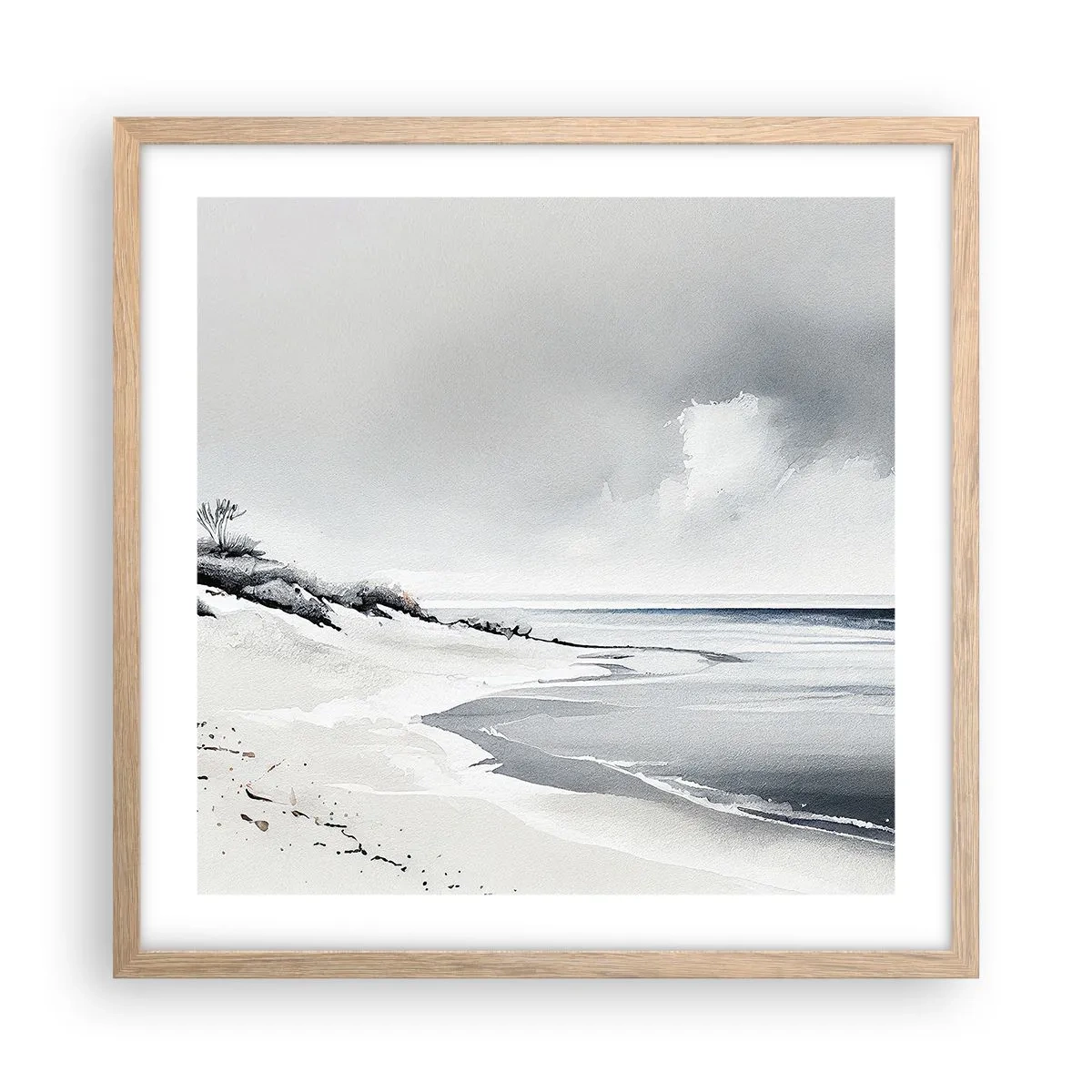 Poster in einem Rahmen aus heller Eiche - Für immer zusammen - 50x50 cm