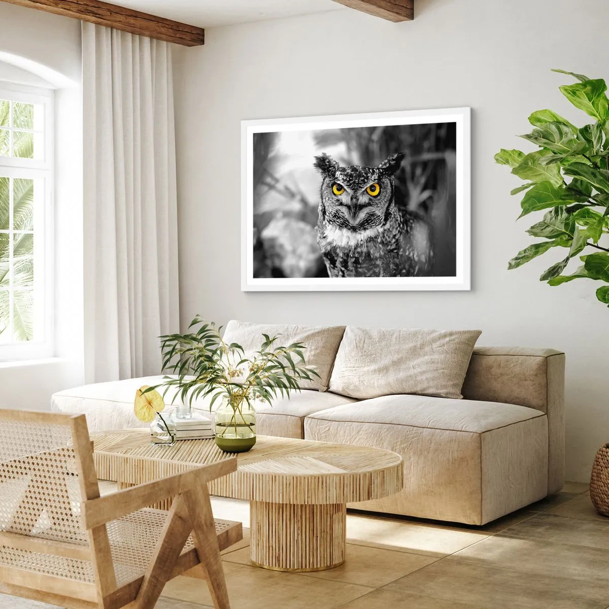 Poster in einem weißen Rahmen - Nichts wird sich verstecken - 100x70 cm