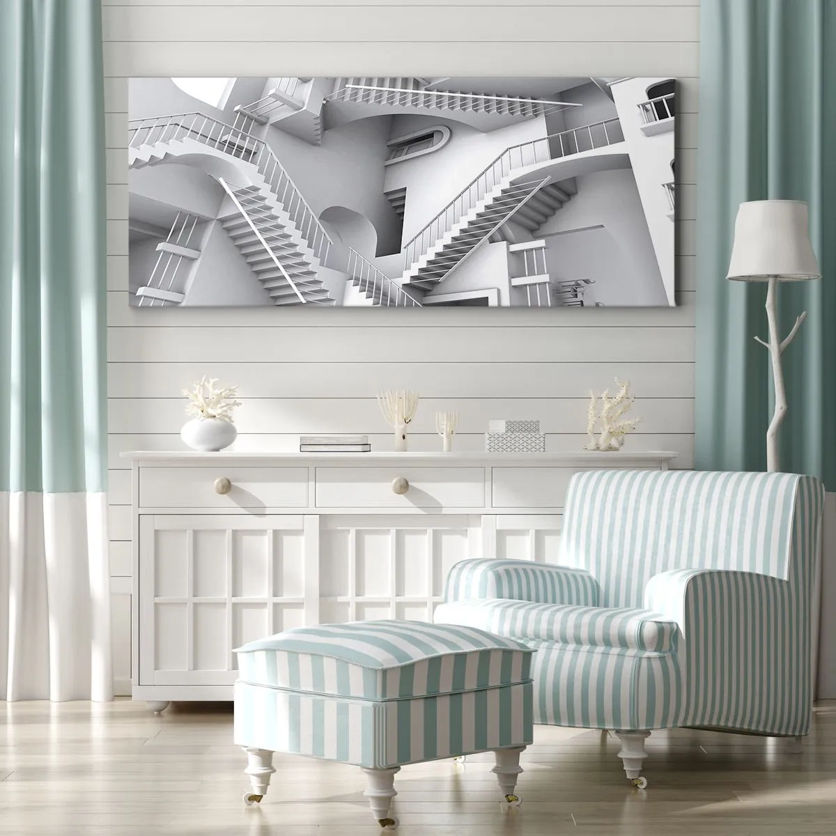 Bild auf Leinwand - Leinwandbild - Die Paradoxien des Weltraums - 90x30 cm