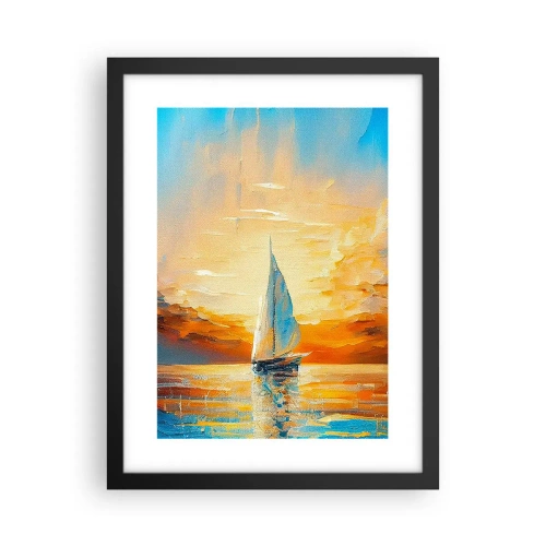 Poster in einem schwarzem Rahmen - In Gold segeln - 30x40 cm