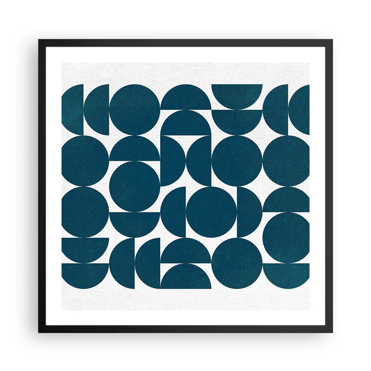 Poster in einem schwarzem Rahmen - Kreise und Halbkreise - 60x60 cm