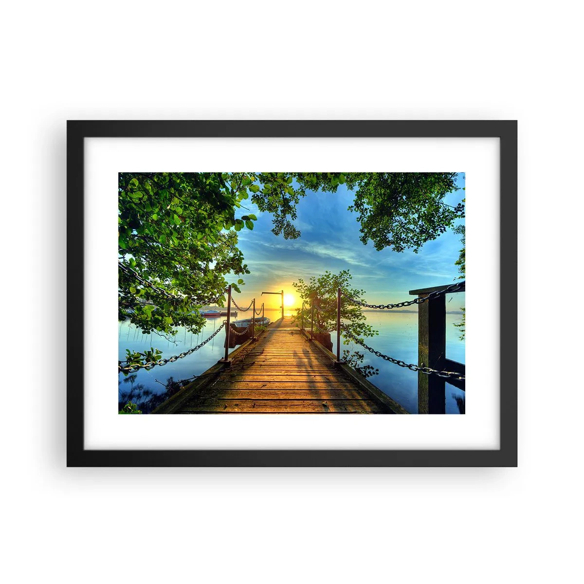 Poster in einem schwarzem Rahmen - Westen auf dem Wasser - 40x30 cm