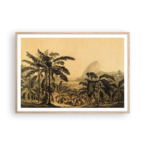 Poster in einem Rahmen aus heller Eiche - in einem kolonialen Klima - 100x70 cm