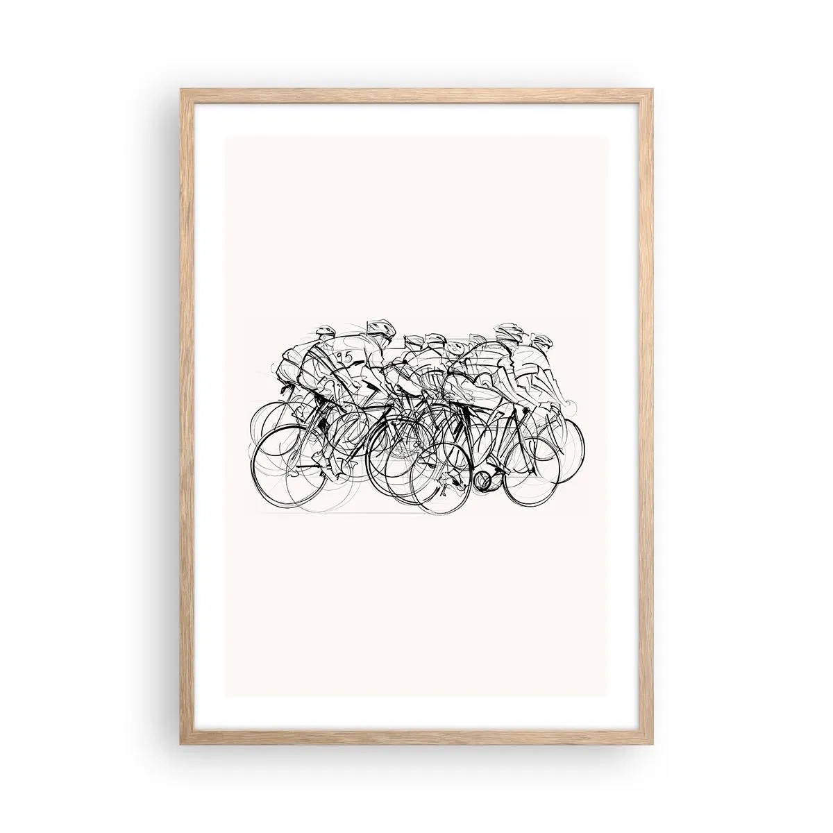 Poster in einem Rahmen aus heller Eiche - Gemeinsam als Team - 50x70 cm