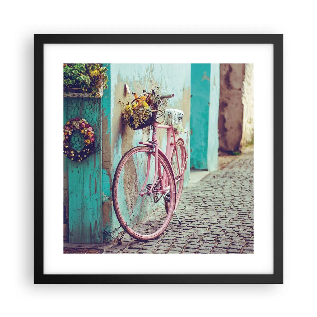 Poster in einem schwarzem Rahmen - Ich komme gleich wieder - 40x40 cm