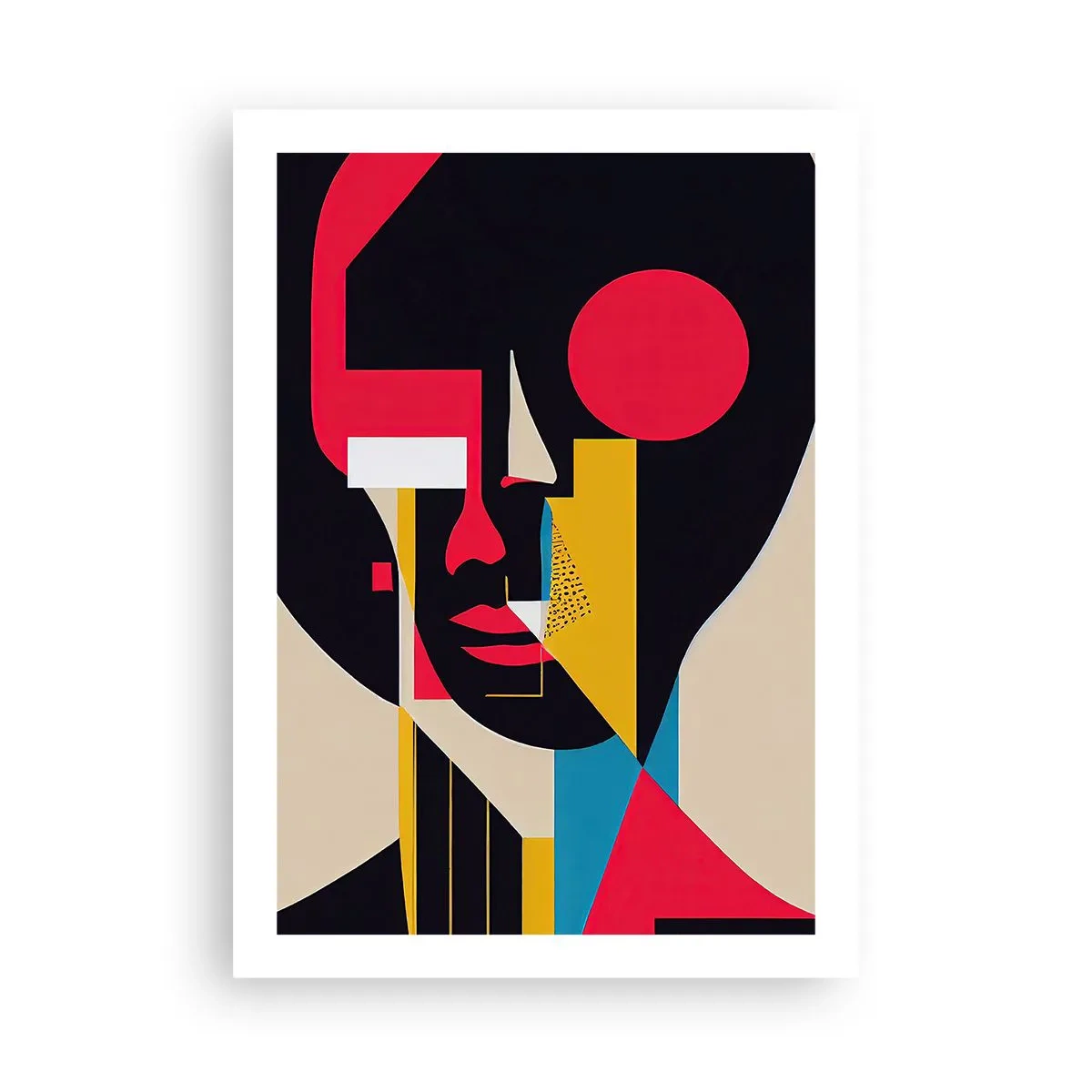 Poster - Abstraktes Porträt in geometrischer Komposition - 50x70cm - Ihre innere Welt - Moderne Wanddekoration für Wohnzimmer und Schlafzimmer ARTTOR