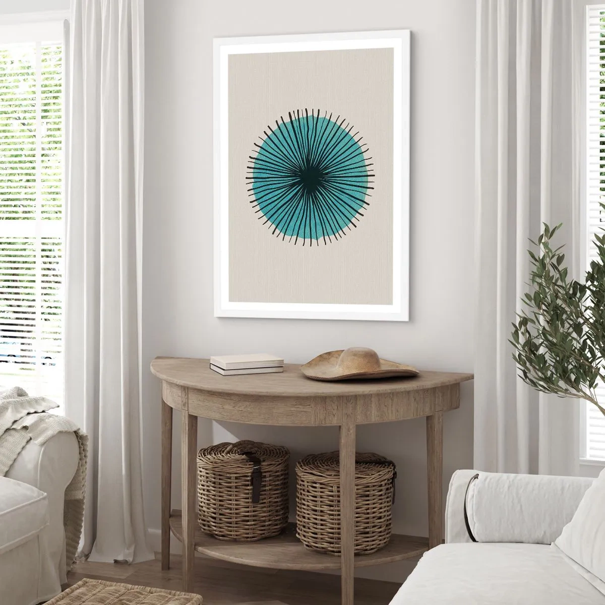 Poster in einem weißen Rahmen - Strahlend im Blau - 70x100 cm