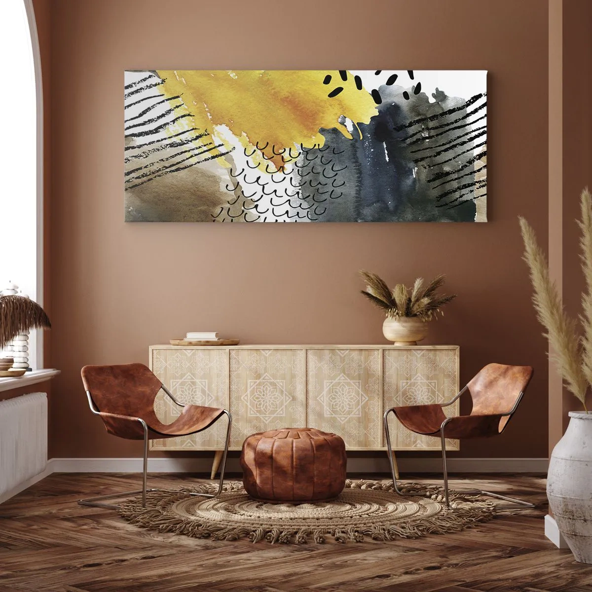 Bild auf Leinwand - Leinwandbild - Ein Treffen der Elemente der Natur - 90x30 cm