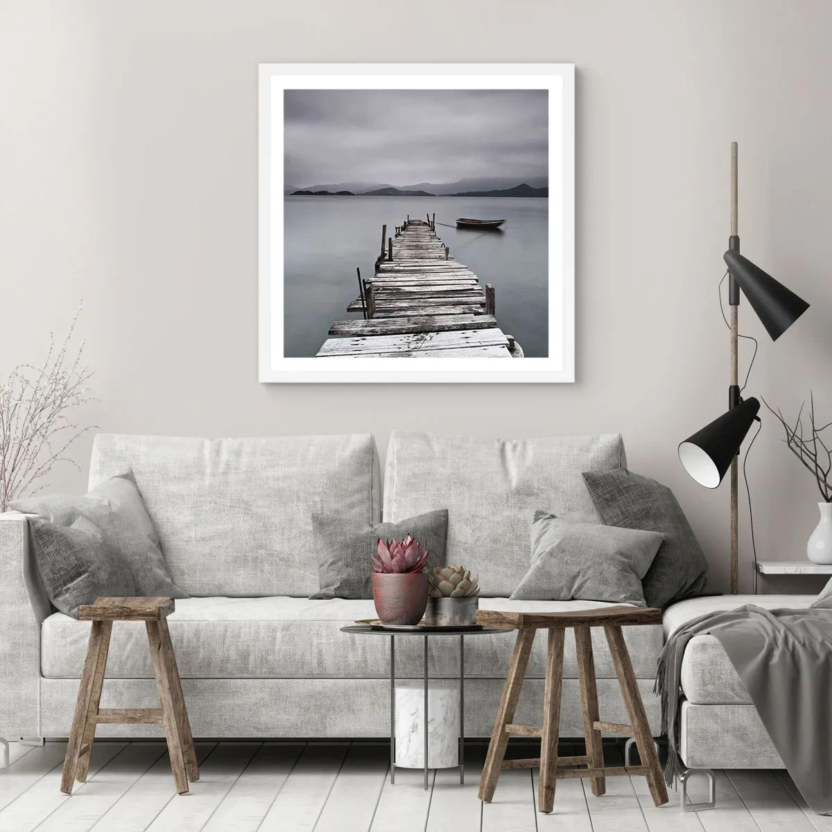 Poster in einem weißen Rahmen - Du kannst morgen gehen - 60x60 cm