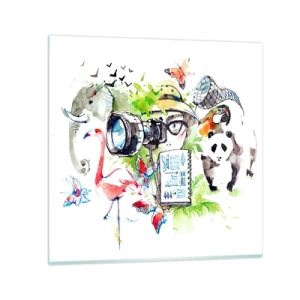 Glasbild - Bild auf glas - In der Linse eines Reisenden - 60x60 cm