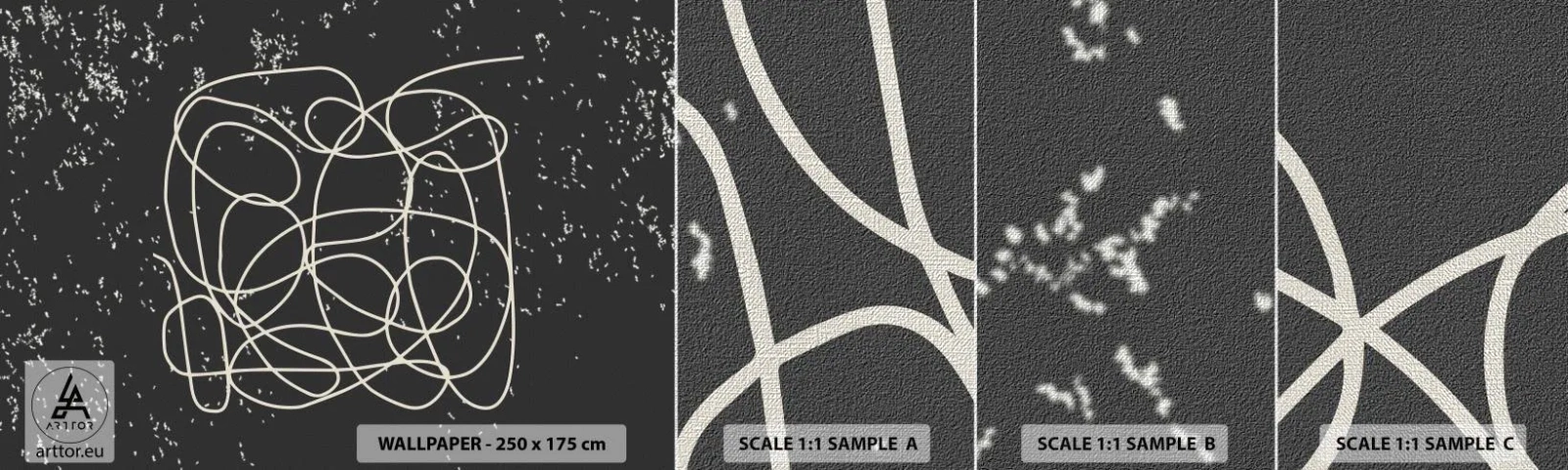 Fototapeten Muster Premium Canvas - Wandernde, umherschweifende Gedanken - Abstraktion, Grafik, Stück - 100x30 cm