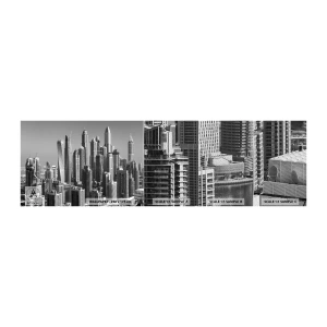 Fototapeten Muster Premium Sand - Stadt in der Wüste - Die Architektur, Stadt, Dubai - 100x30 cm