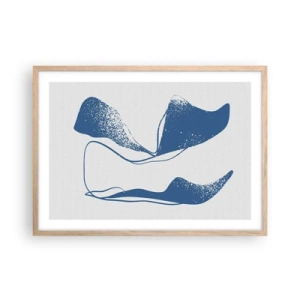 Poster in einem Rahmen aus heller Eiche - Geflügelte Abstraktion - 70x50 cm