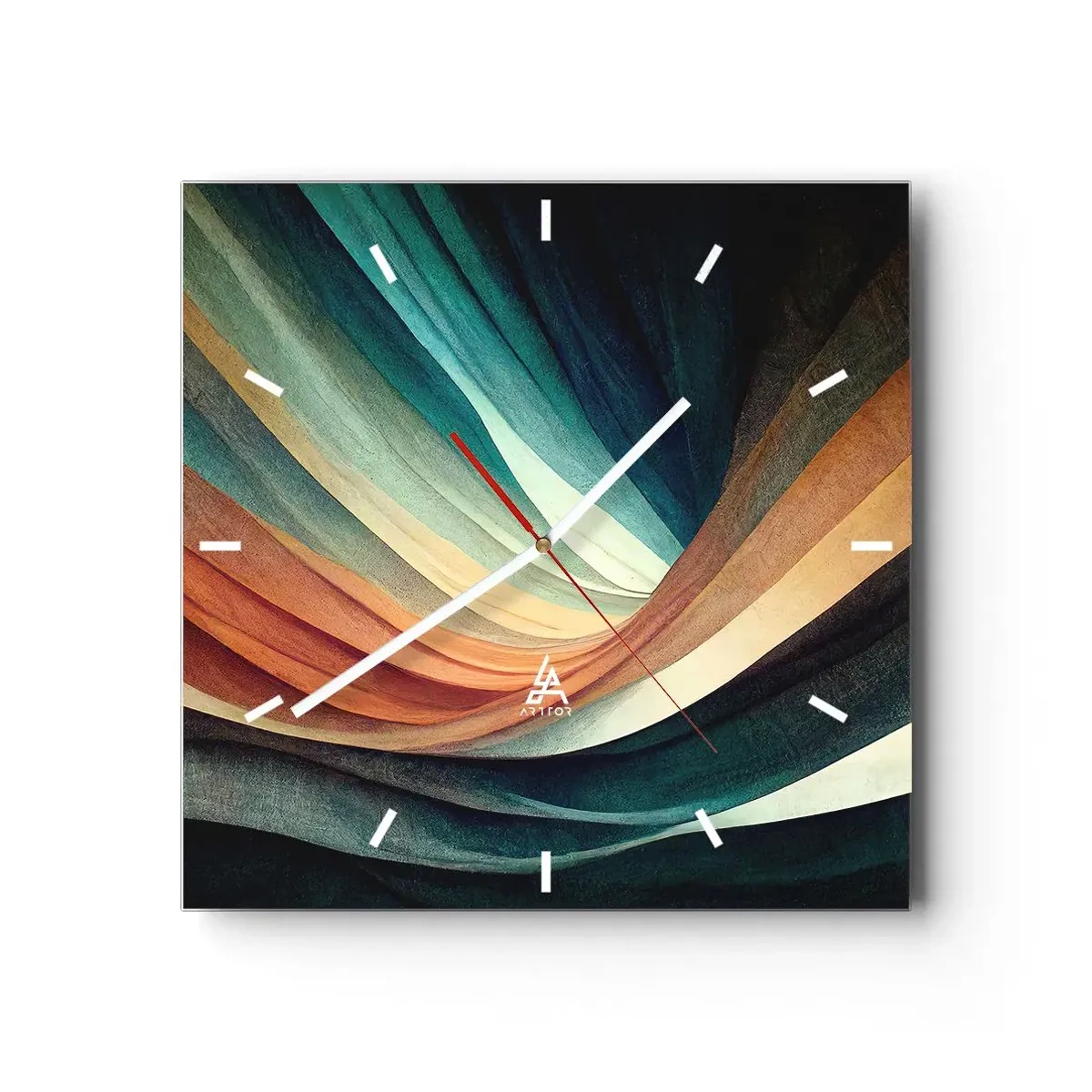 Wanduhr - Glasuhr - Aus Farben gewebt - 40x40 cm