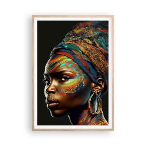 Poster in einem Rahmen aus heller Eiche - Afrikanische Königin - 70x100 cm