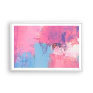 Poster in einem weißen Rahmen - Rosa, Blau und eine Prise Licht - 91x61 cm