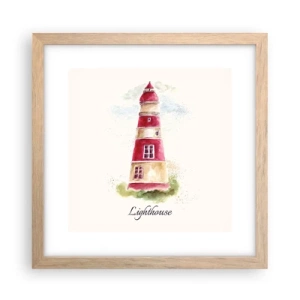 Poster in einem Rahmen aus heller Eiche - Das Wetter ringsum ist immer gut - 30x30 cm