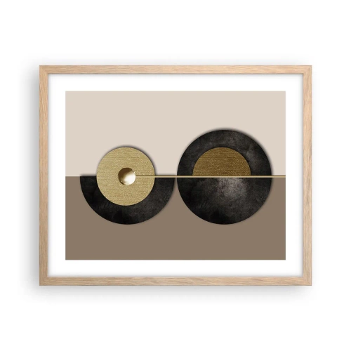 Poster in einem Rahmen aus heller Eiche - Variationen rund um den Kreis - 50x40 cm