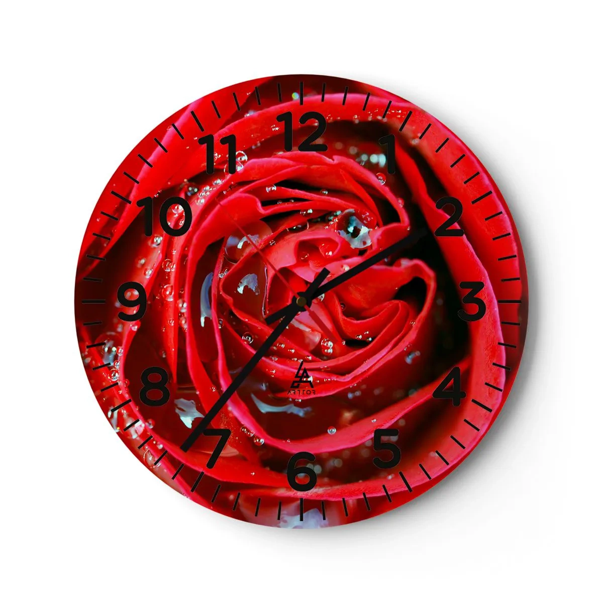 Wanduhr - Glasuhr - In den Tautropfen - 30x30 cm