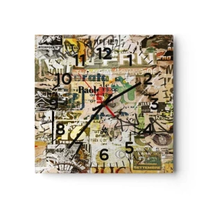 Wanduhr - Glasuhr - Ach, es passiert... - 40x40 cm