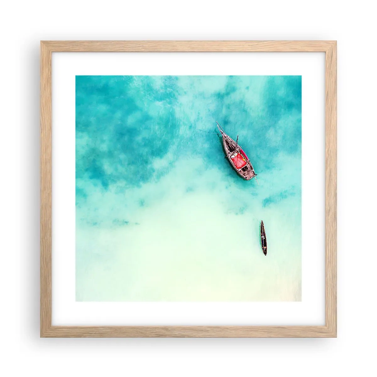 Poster in einem Rahmen aus heller Eiche - Denn an den Stränden von Sansibar, wenn der Wasserüberschuss ... - 40x40 cm