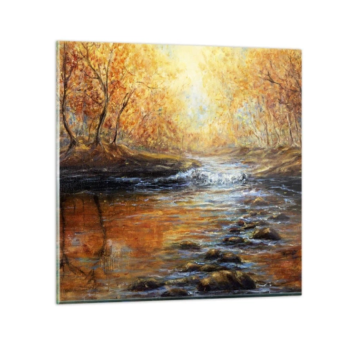 Glasbild - Bild auf glas - Der goldene Strom - 30x30 cm