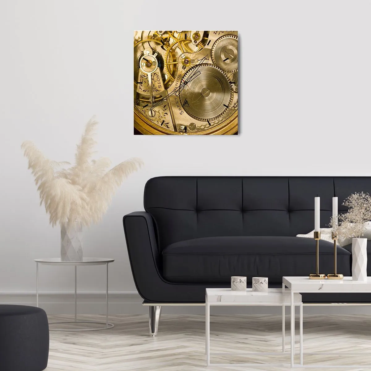 Wanduhr - Glasuhr - Geh mit der Zeit - 30x30 cm