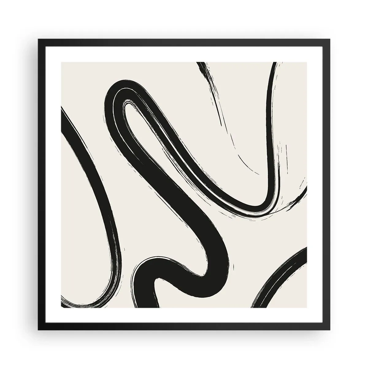 Poster in einem schwarzem Rahmen - Schwarz-Weiß-Laune - 60x60 cm
