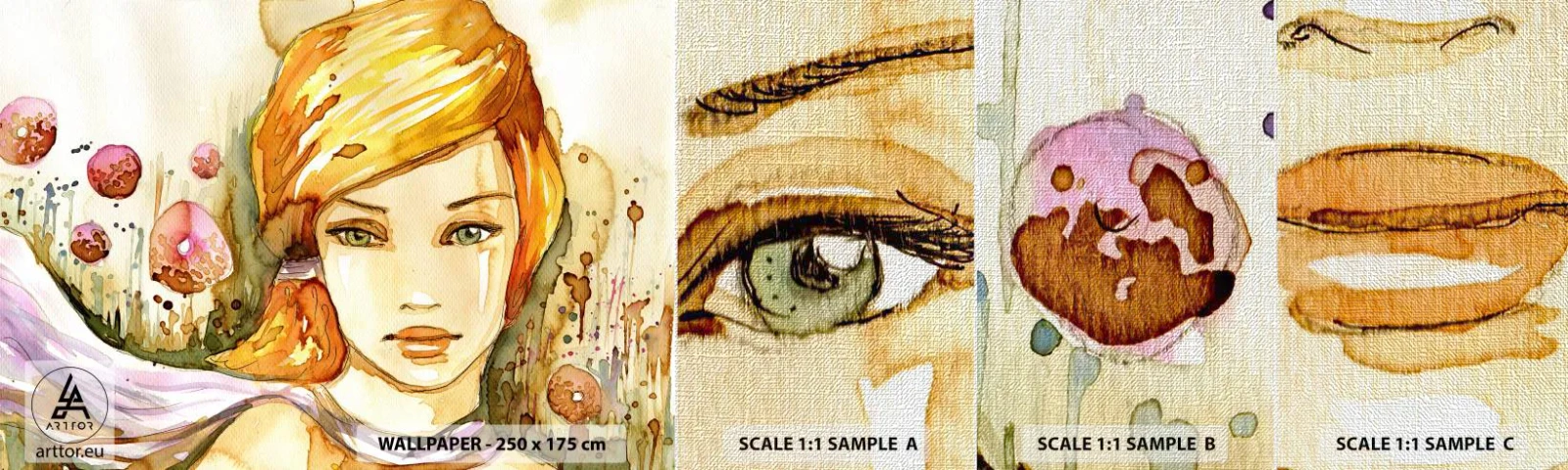 Fototapeten Muster Premium Canvas - Ein smaragdgrüner Look, der die Wut beruhigt - Frau, Wiese, Mode - 100x30 cm