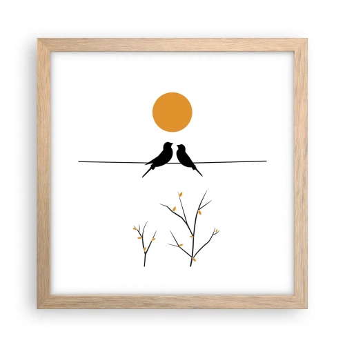 Poster in einem Rahmen aus heller Eiche - Abend der Nachtigallen - 30x30 cm