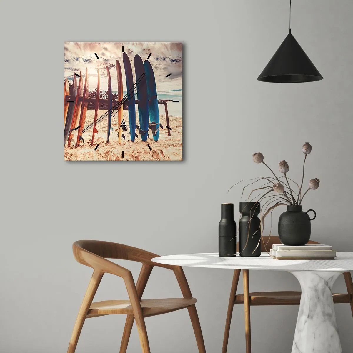 Wanduhr - Glasuhr - Gute Nacht bis morgen - 30x30 cm