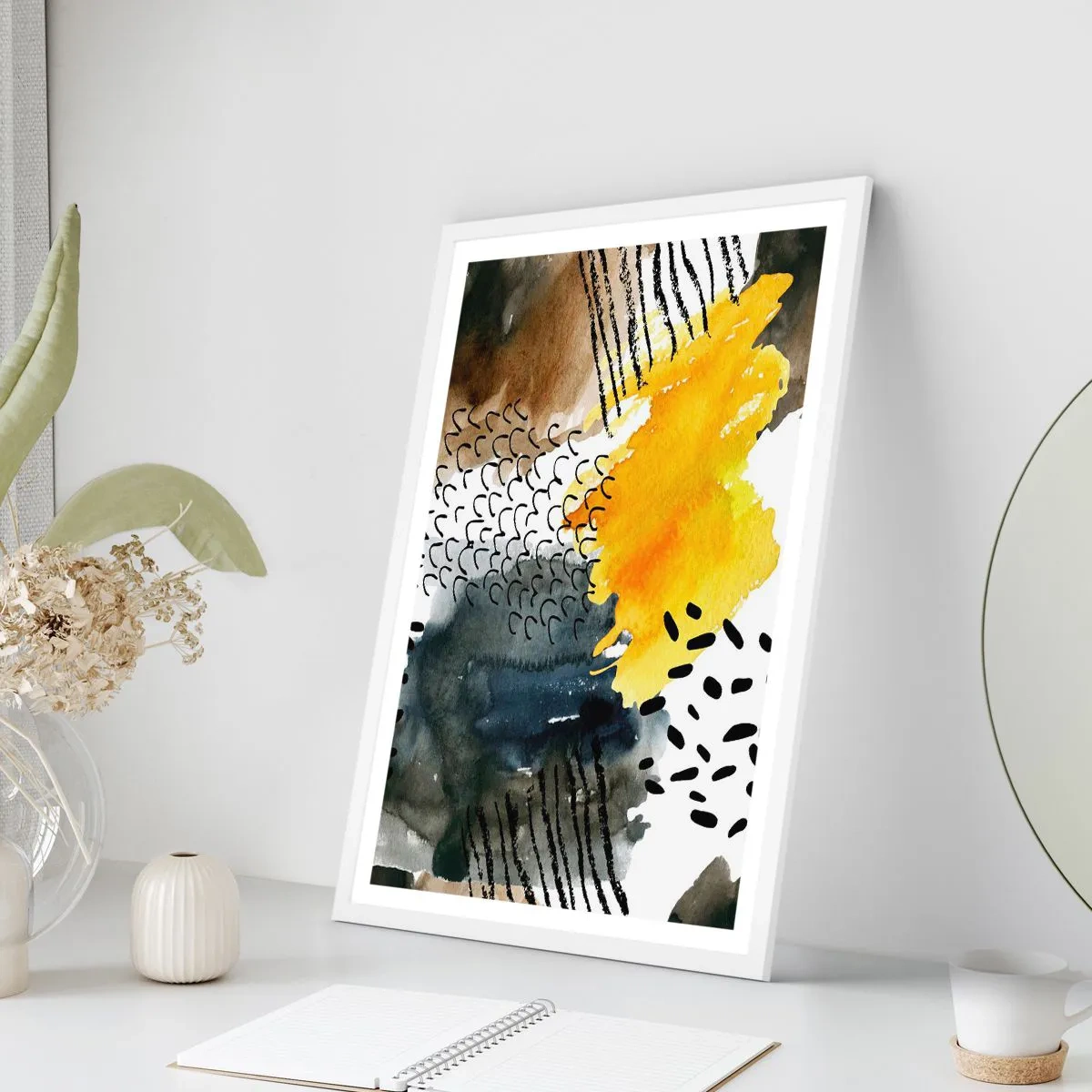 Poster in einem weißen Rahmen - Ein Treffen der Elemente der Natur - 40x50 cm