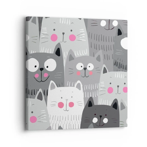 Bild auf Leinwand - Leinwandbild - Katzenwelt - 30x30 cm