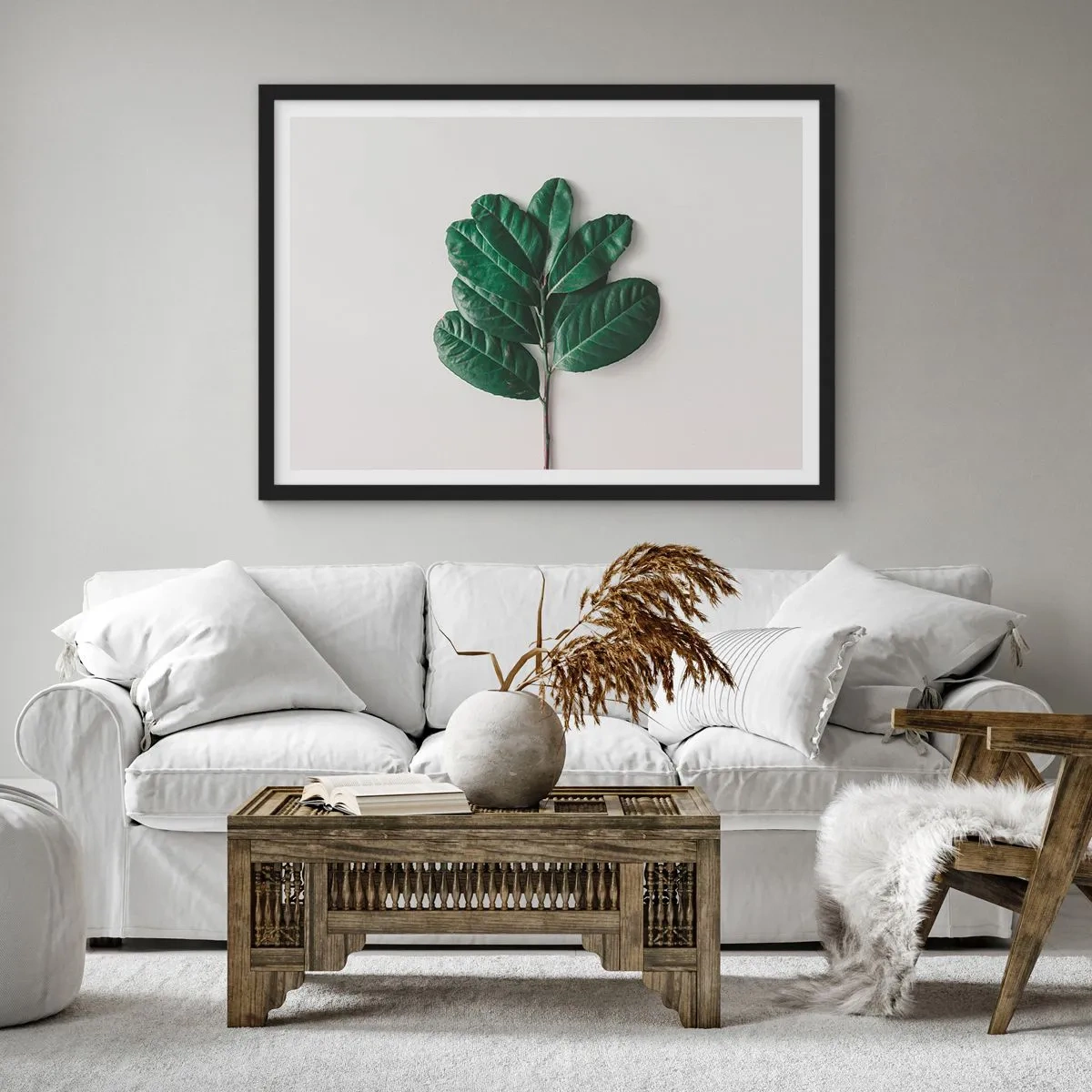 Poster in einem schwarzem Rahmen - Eine Zeichnung purer Natur - 40x30 cm