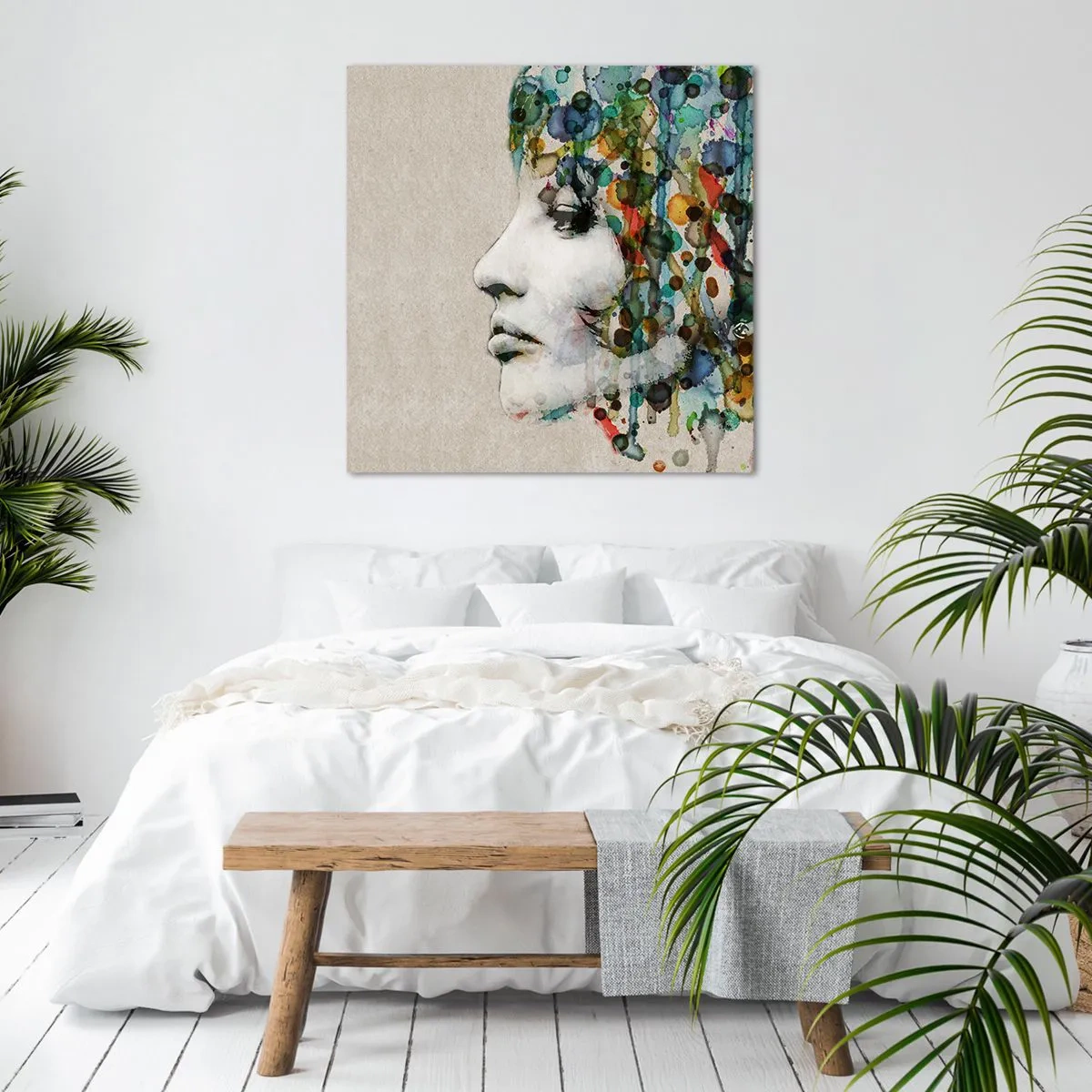 Bild auf Leinwand - Leinwandbild - Sie tauchte aus dem Grau auf - 70x70 cm