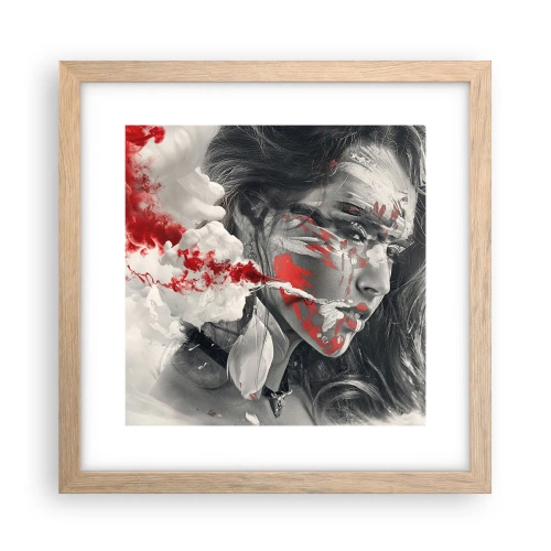 Poster in einem Rahmen aus heller Eiche - Im Dunst der Absurdität - 30x30 cm