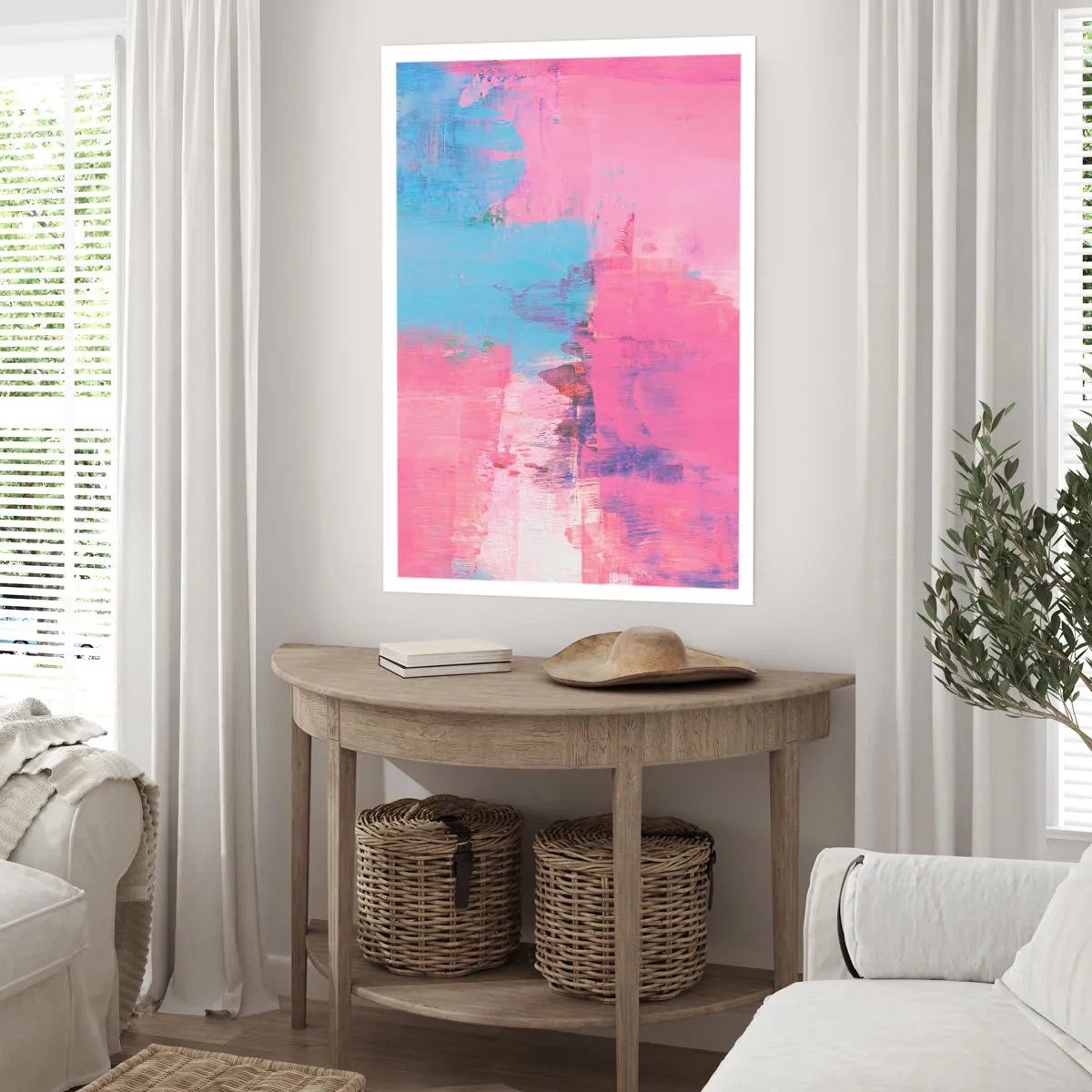 Poster - Rosa, Blau und eine Prise Licht - 70x100 cm